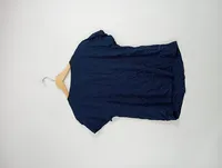 Bogner Jeans Damen T-Shirt Blau Gr. 34 XS V-Ausschnitt Falten Viskose Kurzarm 4