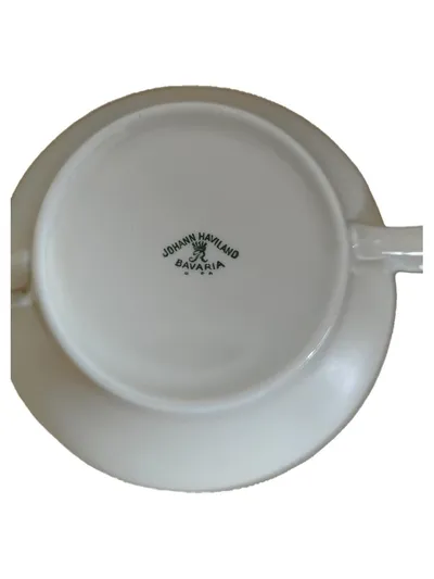 Johann Haviland Bavaria Suppentasse Porzellan Weiß Uni Klassisch 13cm