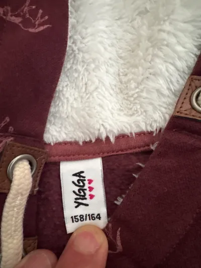 Yigga Sweatkleid Gr. 158 Rot Pferdeprint Kapuze Casual Freizeitkleid