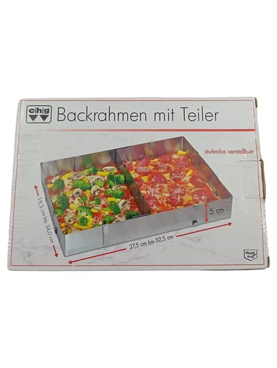 chg Backrahmen mit Teiler stufenlos verstellbar Edelstahl Rechteckig Silber