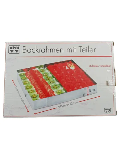 chg Backrahmen mit Teiler stufenlos verstellbar Edelstahl Rechteckig Silber