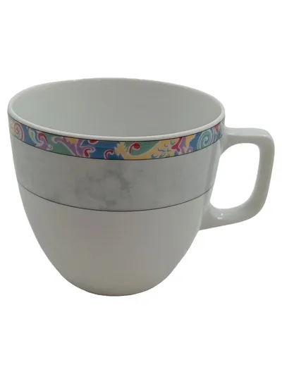 Eschenbach Tasse Porzellan Weiß Abstraktes Muster 8 cm Kaffeetasse Teetasse