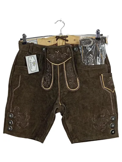 Edelnice Trachten Lederhose Herren Gr. 42 Braun Stickerei Oktoberfest