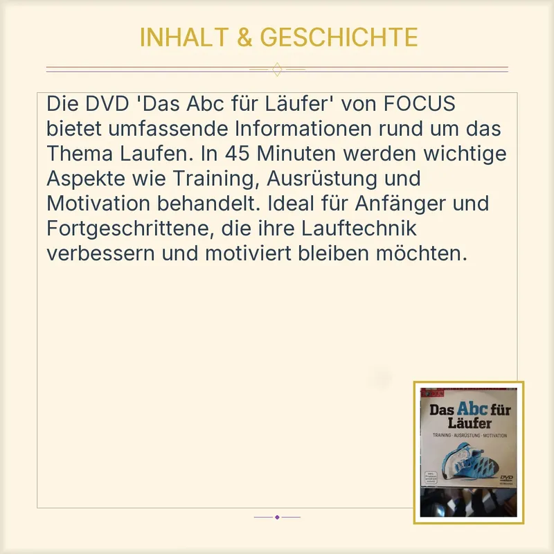 FOCUS Das Abc für Läufer Training Ausrüstung Motivation DVD Sportfilm 3