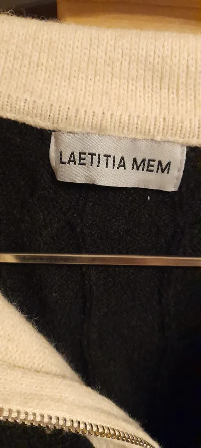 Laetitia Mem Damen Pullover Zopfmuster Kontrastkragen Gr. L Grau