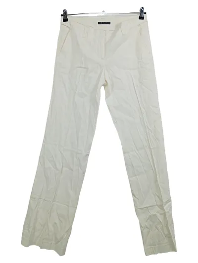 Theory Damen Stoffhose Weiß Gr. 44 W35 XXL Elegant Leinenoptik Sommerhose