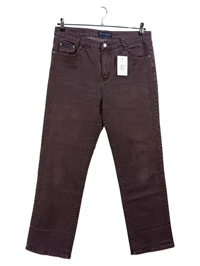 M.massio Jeans Regular Fit Herren Braun Gr. 52 W36 Stickerei