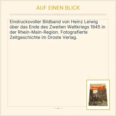 Finale 1945 Rhein-Main Heinz Leiwig Bildband Droste Fotografierte Zeitgeschichte