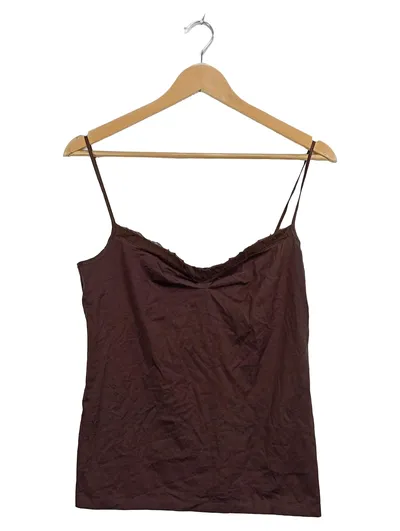 Strenesse Top Damen Braun Gr. 40 L Trägertop mit Spitze Basic