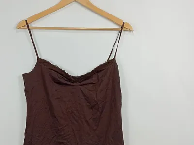 Strenesse Top Damen Braun Gr. 40 L Trägertop mit Spitze Basic