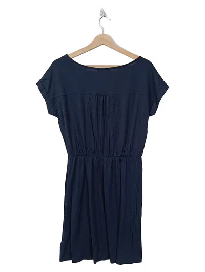 mint&berry Damen Freizeitkleid Blau Gr. 38 Kurzarm Zierknöpfe Viskose