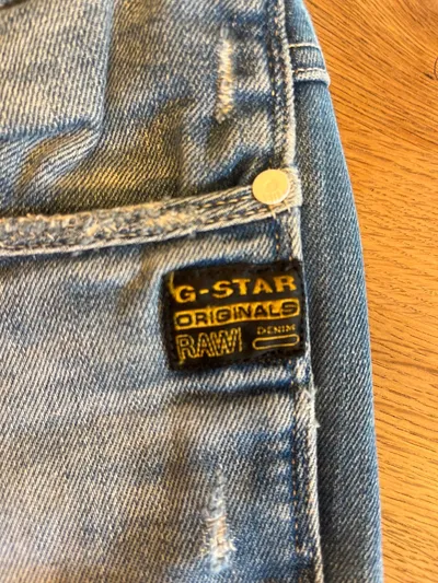 G-Star RAW Damen Destroyed Jeans Hose Blau W26/L34 Skinny Denim