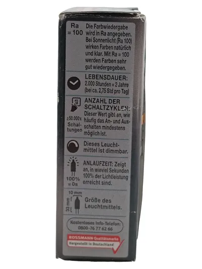 Rubin Halogenlampe G4 20W 375lm Warmweiß Dimmbar Stiftsockel