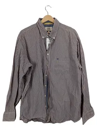 Camel Active Herren Business Hemd Langarm Gestreift Blau Beige XL 1