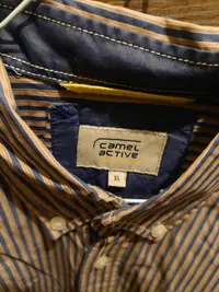Camel Active Herren Business Hemd Langarm Gestreift Blau Beige XL 3