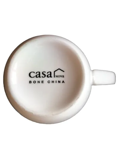 CASA NOVA Tasse Porzellan Weiß 9cm Kaffeetasse Becher Alltag Minimalistisch