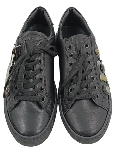 Alesya Sneaker low Damen Schwarz Gr. 36 Leder Strasssteine