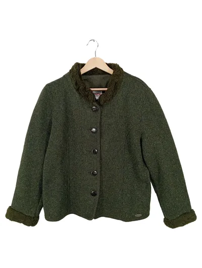 STEFFNER Country Damen Strickjacke Trachtenjacke Grün Gr. 40 L