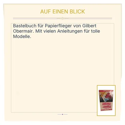 Bastelbuch Die schönsten Papierflieger Gilbert Obermair Spiel & Spaß Origami