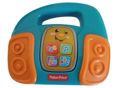 Fisher-Price Laugh & Learn Smiley Musikspieler Lernspielzeug Türkis 13cm