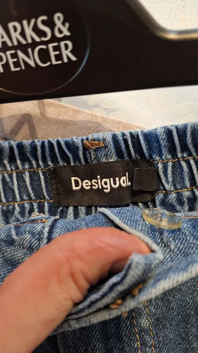 Desigual Damen Jeans Straight Leg Blau Gr. 42 W33 Casual Baumwolle