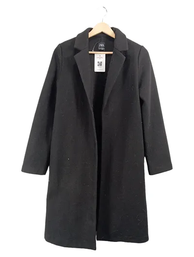 Zara Klassischer Mantel Damen Schwarz Gr. 36, S Elegant