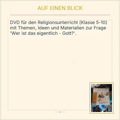 Religion - Friedrich Verlag - Wer ist das eigentlich - Gott DVD Film zum Lernen