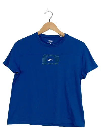 Reebok T-Shirt Sport Damen Blau Gr. 34 XS Kurzarm