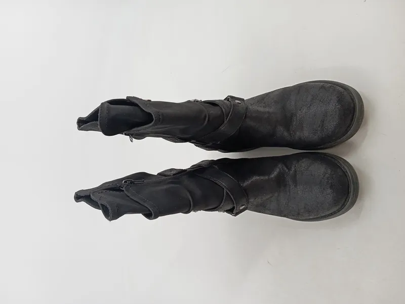 Bullboxer Stiefelette Damen Gr. 38 Schwarz Casual Leder Biker Boots 2