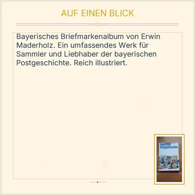 Bayerisches Briefmarkenalbum Erwin Maderholz Süddeutscher Verlag Buch