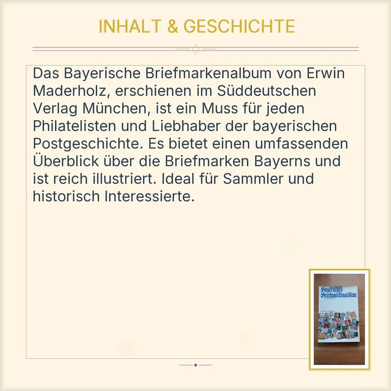 Bayerisches Briefmarkenalbum Erwin Maderholz Süddeutscher Verlag Buch 3