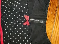 Blind Date Damen T-Shirt Gr. S Schwarz Weiß Gepunktet Schleife Retro 3