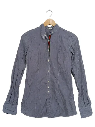 Aglini Freizeithemd Kariert Blau Damen Gr. 44;XXL Langarm Casual