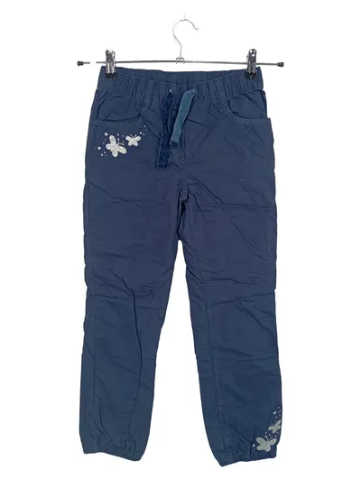 YIGGA Mädchen Jogginghose Gr. 134 Blau Schmetterlinge Glitzer
