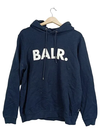 BALR. Herren Kapuzenpullover Hoodie Blau Logo-Print Gr. 48, M Streetwear