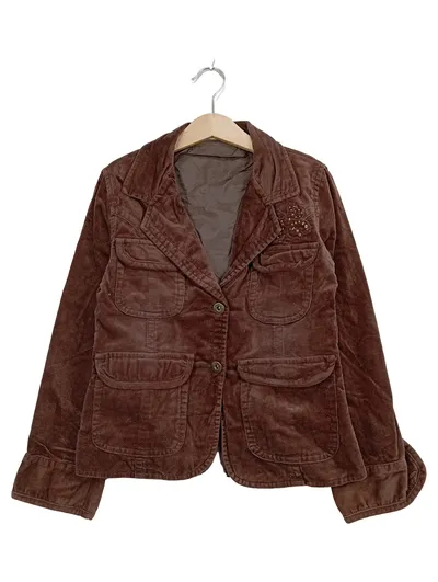 Xtract Kinder Blazer Mädchen Gr. 140/146 Braun Cord Pailletten