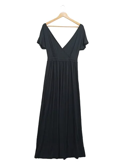 Seraphine Damen Umstandskleid Maxikleid Gr. 40 Schwarz Modal