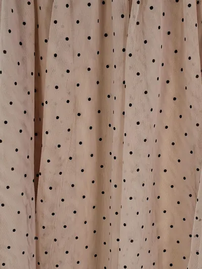 ORSAY Damen Tüllrock Faltenrock Punkte Beige Gr. 36/S Midi