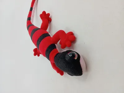 Nature Planet Kuscheltier Gecko Rot Schwarz Plüschtier Stofftier Echse
