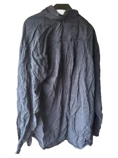 Camel Active Herren Freizeithemd Leinen Blau Gr. L Langarm Casual