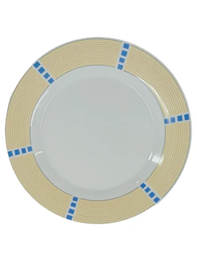 Domestic Orlando Essteller Teller 19 cm Porzellan Weiß Geometrisch Modern
