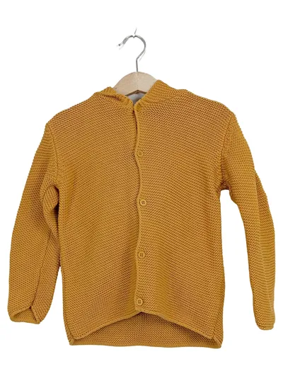 Next Baby Strickjacke Gr. 98 Kapuze mit Ohren Gelb Baumwolle
