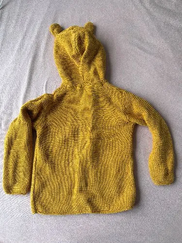 Next Baby Strickjacke Gr. 98 Kapuze mit Ohren Gelb Baumwolle