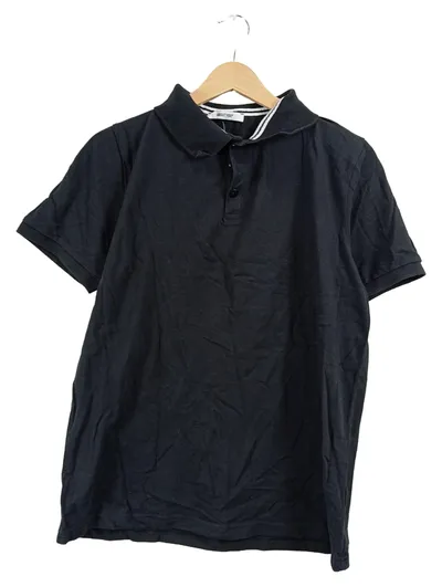 ABOUT YOU Herren Poloshirt Schwarz Gr. 48, M Casual Kurzarm
