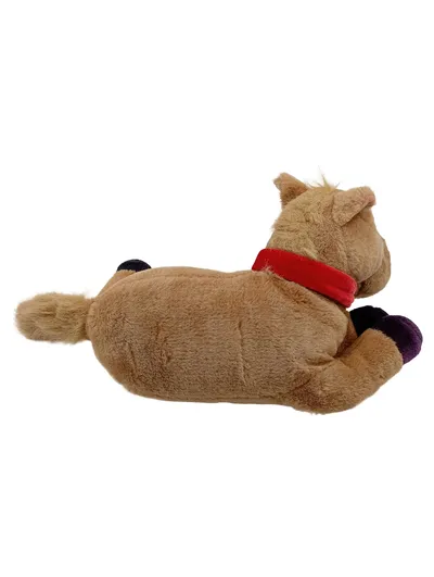 Deichmann Plüschtier Pferd liegend mit rotem Schal Weihnachten 34cm