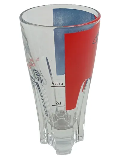 Ramazzotti Schnapsglas 4cl 2cl Messmarkierung Retro Design Gesicht