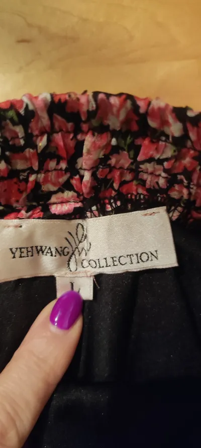 Yewang Collection Damen Midirock A-Linie Blumenmuster Rosa Rüschen Freizeit Gr.