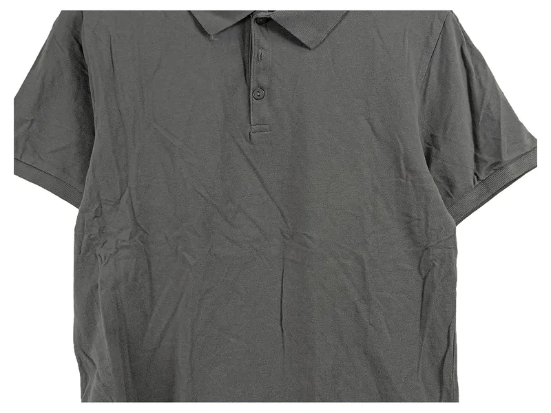 ABOUT YOU Herren Poloshirt Grau Gr. M Basic Baumwolle Kurzarm 2