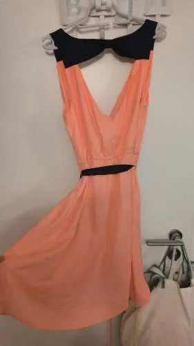 American Eagle Outfitters Damen Wickelkleid Gr. M Orange Lachs Navy