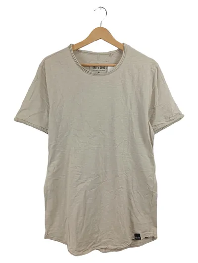 ONLY & SONS Herren T-Shirt Beige Gr. M Casual Baumwolle Kurzarm